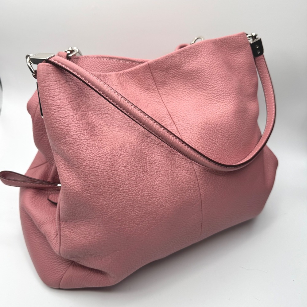 Coach Edie 31 Shoulder Bag Pebble Leather Pink Hobo Handbag